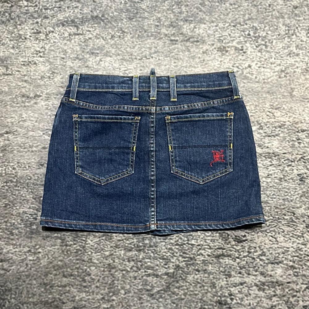 Ed Hardy Denim Mini Skirt Womens 27 (30") Vintage Y2K Micro Cyber Grunge